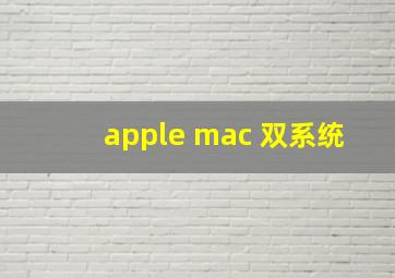 apple mac 双系统